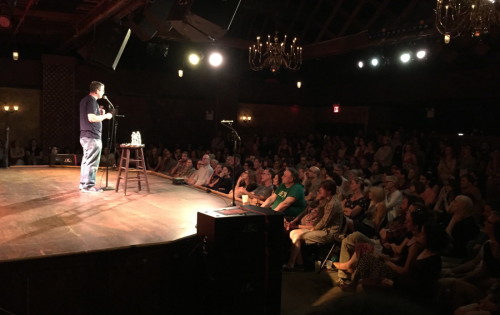 Adam Wade performing in front of a sold-out crowd at the Bell House in Brooklyn