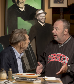 Hamill, discussing Sinatra with Hoboken resident Peter Ising