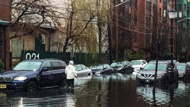 SUNDAY MORNING, COMING DOWN — Rain Falls, Hoboken Floods