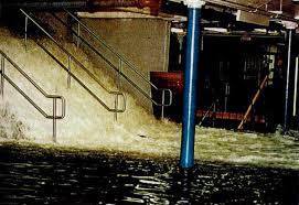 PATH flooding from a nor'easter in 1992 (City of Hoboken)