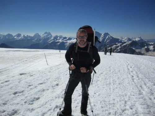 Justin Condon climbing Mt. Elbrus in Russia—Europe's largest peak.
