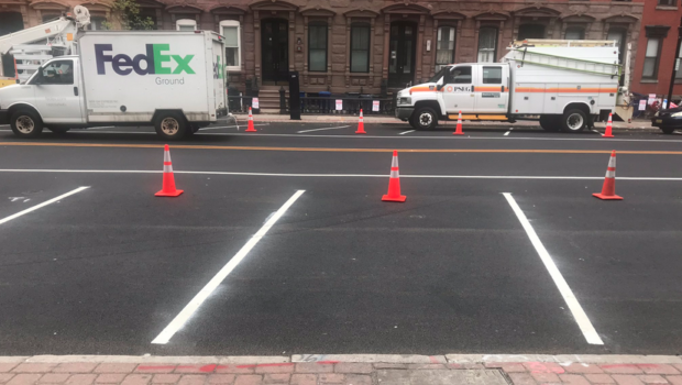 Parking Spaces On Hoboken’s Washington Street Painted Wrong, Requiring Further Work